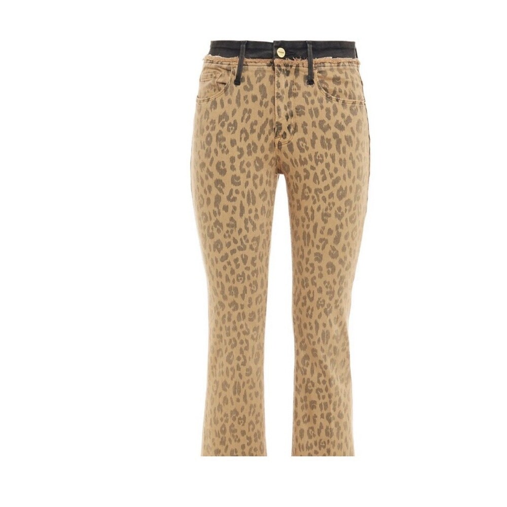 FRAME Le Crop Mini Boot Jeans Size 30 10 Bootcut Cropped Cheetah $299